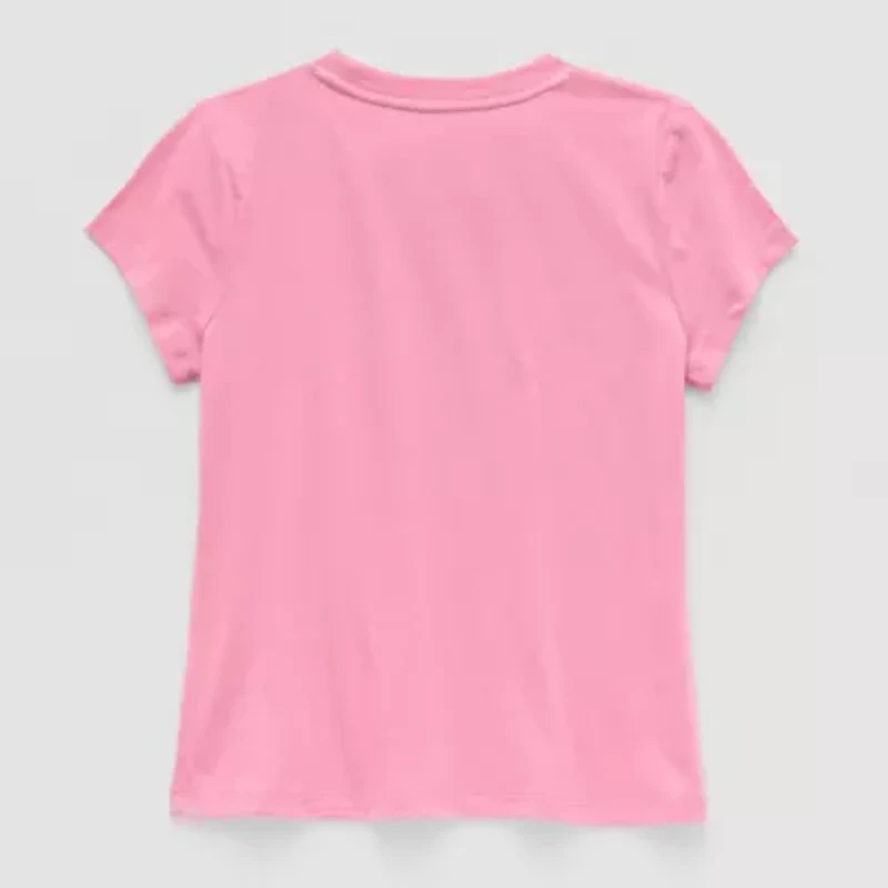 Thereabouts Little & Big Kid Girls Round Neck Short Sleeve Regular Fit Graphic T-Shirt