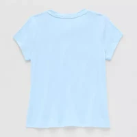 Thereabouts Little & Big Kid Girls Round Neck Short Sleeve Regular Fit Graphic T-Shirt