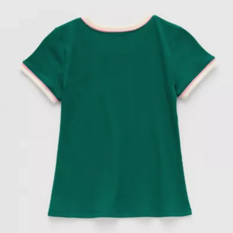 Thereabouts Little & Big Kid Girls Round Neck Short Sleeve Graphic T-Shirt