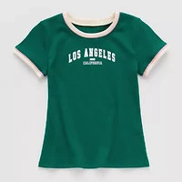 Thereabouts Little & Big Kid Girls Round Neck Short Sleeve Graphic T-Shirt