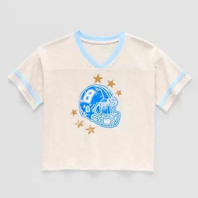 Thereabouts Little & Big Kid Girls V Neck Short Sleeve Regular Fit Graphic T-Shirt