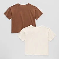 Thereabouts Little & Big Kid Girls Hidden Access Opening Crew Neck Short Sleeve Adaptive Boxy Fit Graphic T-Shirt