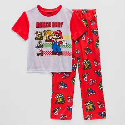 Little & Big Kid Boys Super Mario Crew Neck Short Sleeve 2-pc. Pajama Sets
