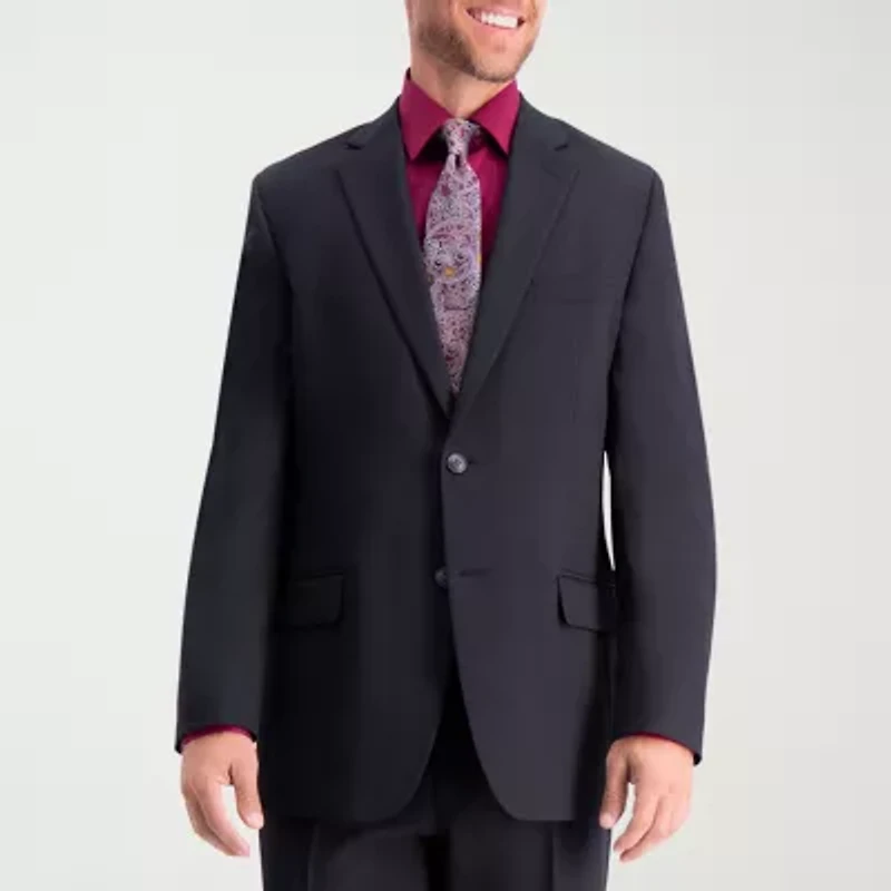 Haggar Travel Performance Tailored Heather Twill Mens Stretch Fabric Classic Fit Suit Jacket