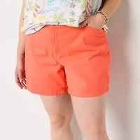 St. John's Bay Womens 6" Mid Rise Plus Chino Short