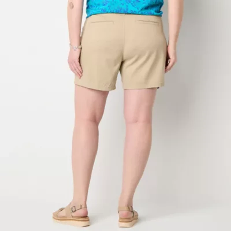 St. John's Bay Womens 8" Mid Rise Plus Chino Short