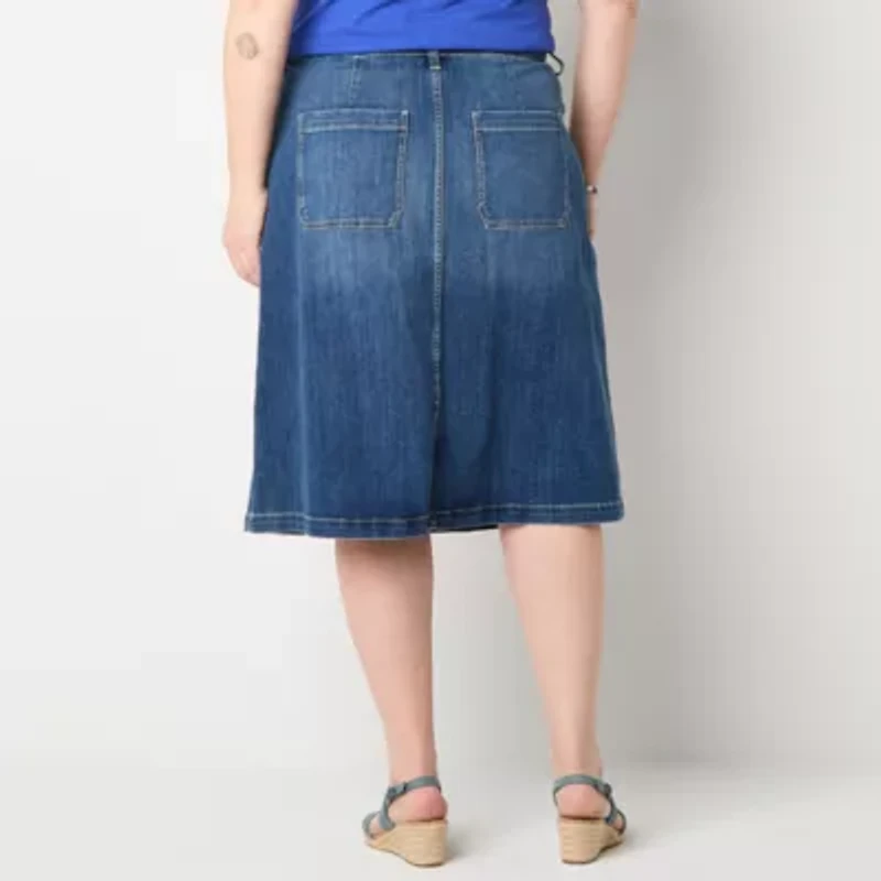 St. John's Bay Womens Plus A-Line Skirt