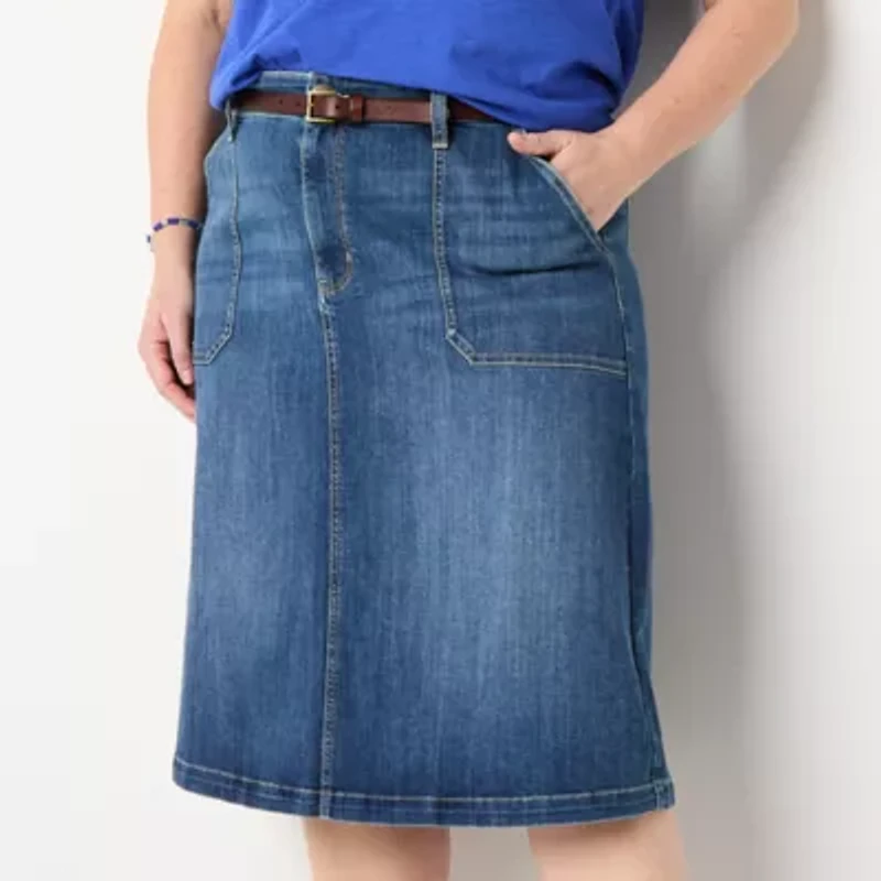 St. John's Bay Womens Plus A-Line Skirt