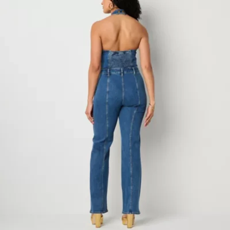 Bold Elements Womens V Neck Sleeveless Jumpsuit