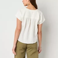 a.n.a Womens Split Crew Neck Sleeveless Blouse