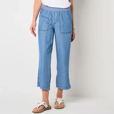St. John's Bay Womens Wide Leg High Rise Capri Pant