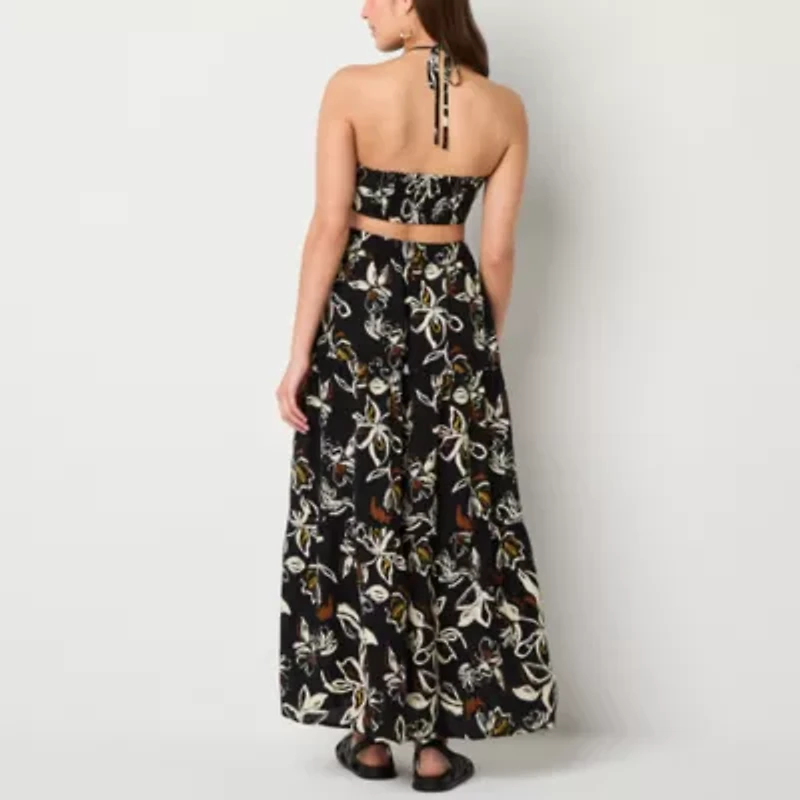 a.n.a Cutout Womens Sleeveless Floral Maxi Dress