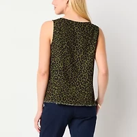 Liz Claiborne Womens V Neck Sleeveless Blouse