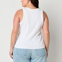 a.n.a Womens Plus Crew Neck Sleeveless Tank Top