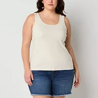 a.n.a Womens U Neck Sleeveless Plus Tank Top