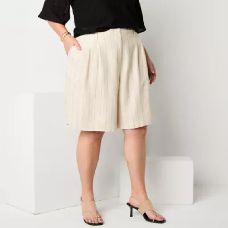 Worthington Womens 9 1/2" Plus Bermuda Short