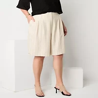 Worthington Womens 9 1/2" Plus Bermuda Short