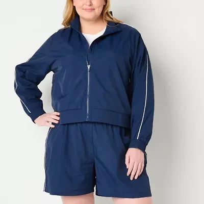 Xersion Womens Plus Woven Lightweight Track Jacket
