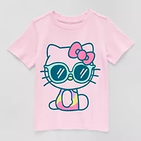 Toddler Girls Crew Neck Short Sleeve Regular Fit Hello Kitty Graphic T-Shirt