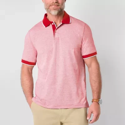 St. John's Bay Textured Premium Stretch Mens Classic Fit Short Sleeve Polo Shirt