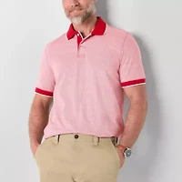 St. John's Bay Textured Premium Stretch Mens Classic Fit Short Sleeve Polo Shirt