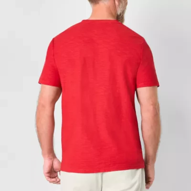 St. John's Bay Henley Mens Short Sleeve Classic Fit Shirt