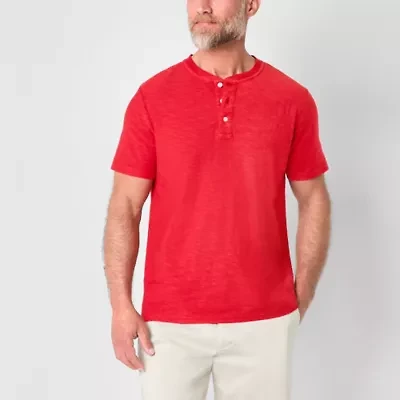St. John's Bay Henley Mens Short Sleeve Classic Fit Shirt