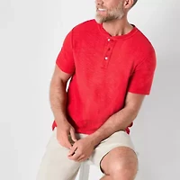 St. John's Bay Henley Mens Short Sleeve Classic Fit Shirt