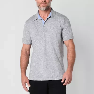 St. John's Bay Sueded Jersey Mens Classic Fit Short Sleeve Polo Shirt