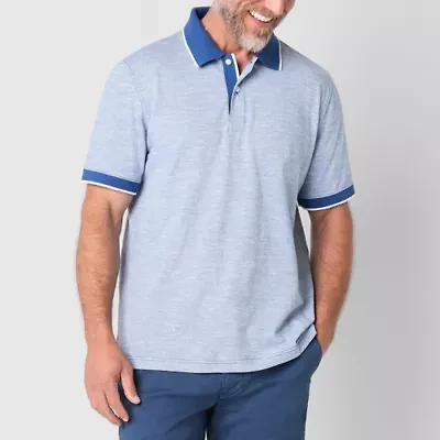 St. John's Bay Textured Premium Stretch Mens Classic Fit Short Sleeve Polo Shirt