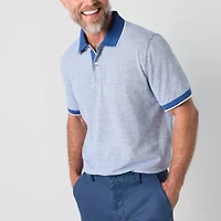 St. John's Bay Textured Premium Stretch Mens Classic Fit Short Sleeve Polo Shirt
