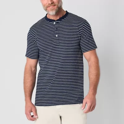 St. John's Bay Mens Short Sleeve Classic Fit Henley Shirt