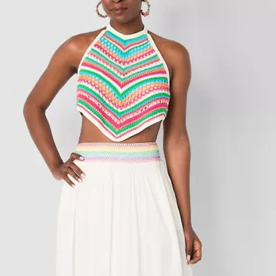 Hope & Wonder Pride Womens Crochet Halter Neck Tank Top