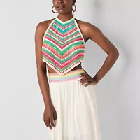 Hope & Wonder Pride Womens Crochet Halter Neck Tank Top