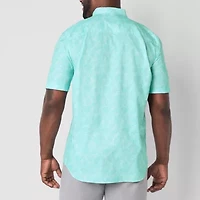 St. John's Bay Breathable Performance Mens Short Sleeve Classic Fit Big and Tall Button-Down Shirt