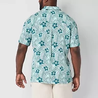 St. John's Bay Button-Down Mens Short Sleeve Breathable Big and Tall Camp Shirt