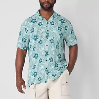 St. John's Bay Button-Down Mens Short Sleeve Breathable Big and Tall Camp Shirt