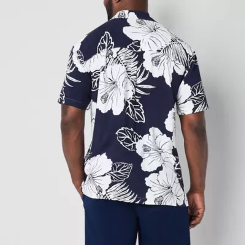 St. John's Bay Button-Down Mens Short Sleeve Breathable Big and Tall Camp Shirt