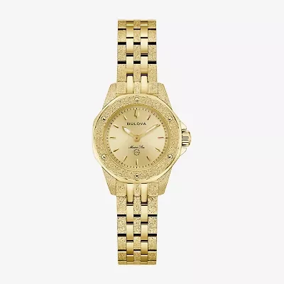 Bulova Womens Gold Tone Stainless Steel Bracelet Watch 97l192