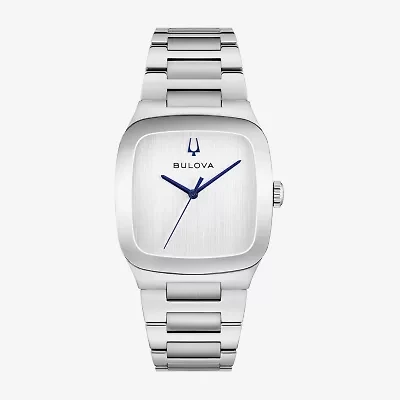 Bulova Mens Silver Tone Stainless Steel Bracelet Watch 96a336