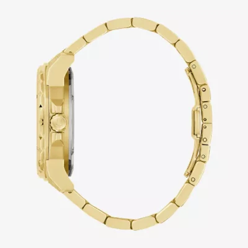 Bulova Mens Automatic Gold Tone Stainless Steel Bracelet Watch 97a200