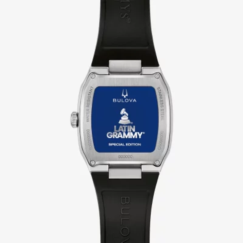 Bulova Mens Black Strap Watch 96a335