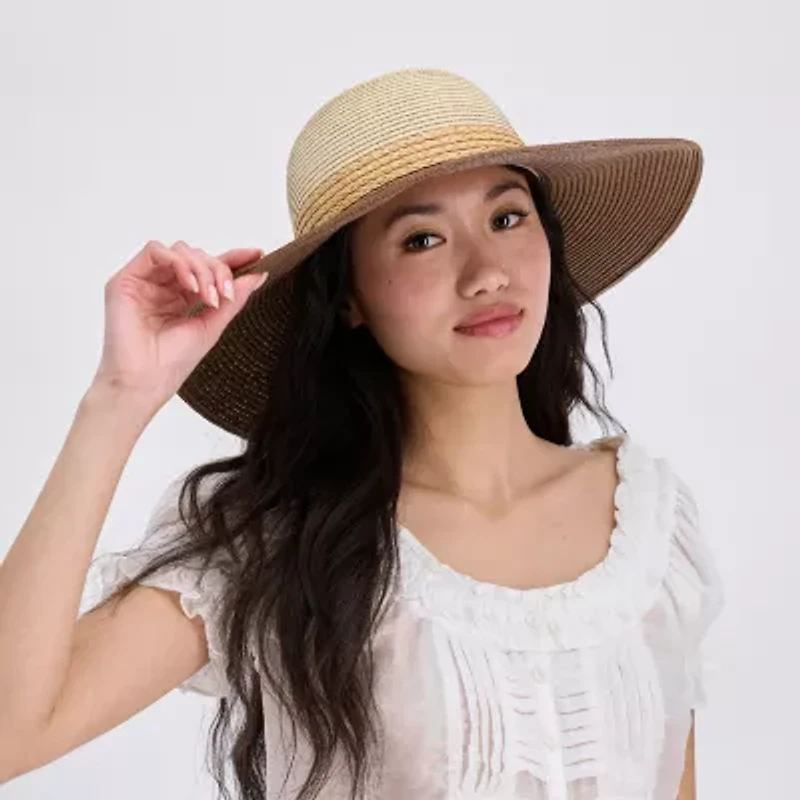 JS Jessica Simpson Pearl Band Womens Floppy Hat