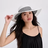 JS Jessica Simpson Black And White Stripe Womens Floppy Hat