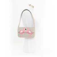 SOL and MER Beaded Flamingo Shoulder Bag