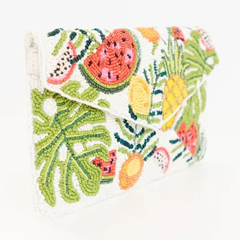 SOL and MER Beaded Fruits Beaded Clutch