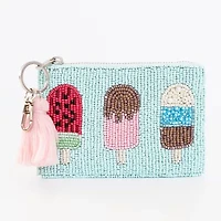 SOL and MER Beaded Ice Cream Coin Purse Womens Wallet