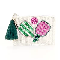 SOL and MER Beaded Pickleball Coin Purse Womens Wallet