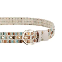 JS Jessica Simpson Woven Laced Shimmer Womens Belt