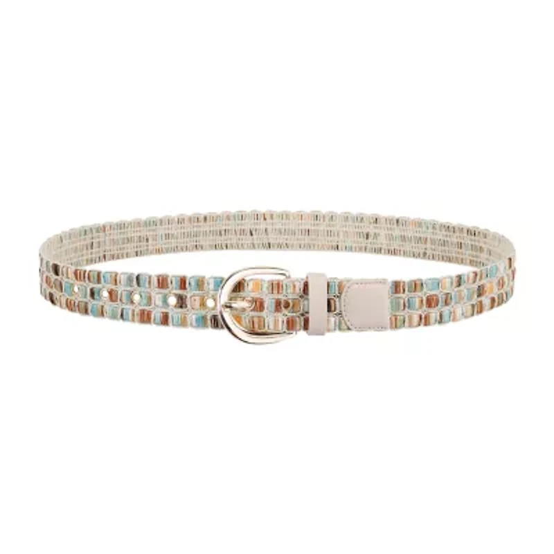 JS Jessica Simpson Woven Laced Shimmer Womens Belt